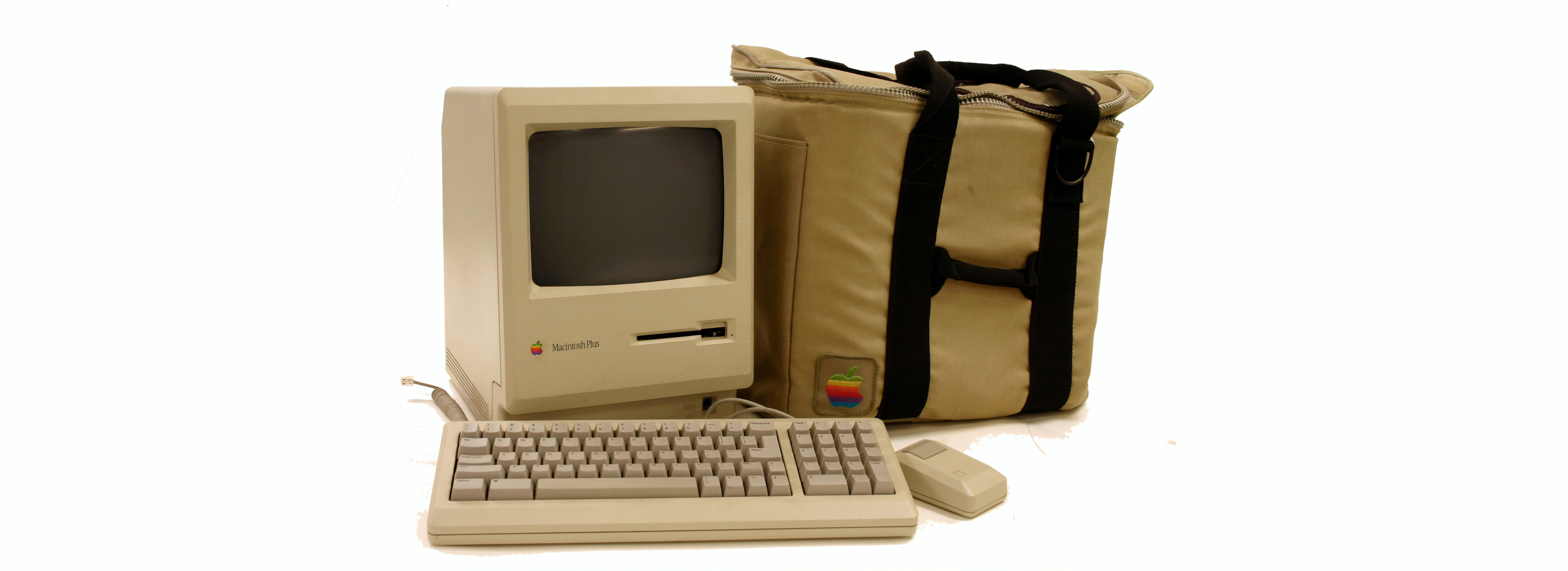 Classic Mac with a carrying case